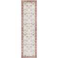 Pasargad Home 2 ft 6 in x 10 ft Heritage Design Power Loom Runner Rug Ivory  Rust PFH01 2.06X10